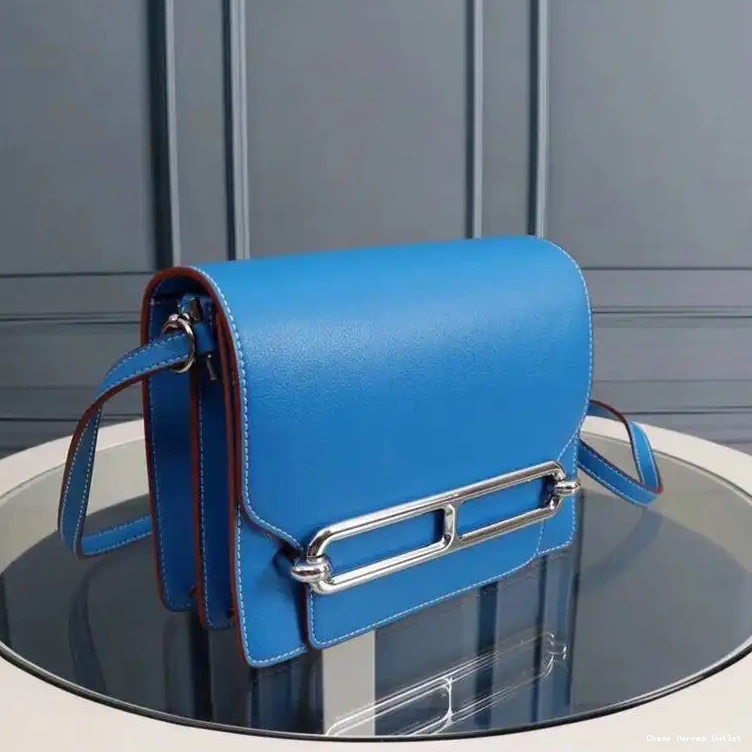 Affordable Palladium Leather Epsom Blue Sky Roulis In Hardware Bag Hermes 0506